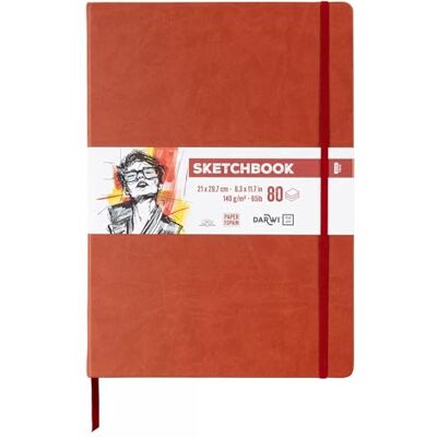 DARWI For You DF80021290007C Carnet Cousu Sketchbook A4 21x29,7 cm 140g 80 Feuilles Papier Dessin Blanc Couverture Rigide Terracotta DARWI For You DF80021290007C Carnet Cousu Sketchbook A4 21x29,7 cm 140g 80 Feuilles Papier Dessin Blanc Couverture Rigide Terracotta