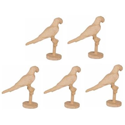 décopatch AP199Cpack Un Lot de 5 supports à décorer en papier pulpé brun 6x13x13cm, Perroquet décopatch AP199Cpack Un Lot de 5 supports à décorer en papier pulpé brun 6x13x13cm, Perroquet