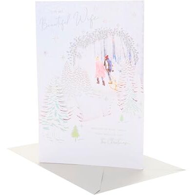 UK Greetings Brittiska hälsningar julkort för fru – vacker snöscen design UK Greetings Brittiska hälsningar julkort för fru – vacker snöscen design