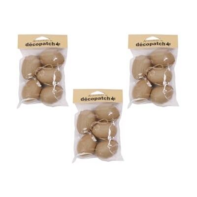 décopatch AC384Opack Un lot de 3 sachets de 5 œufs à suspendre en papier brun mâché 4x4x4 cm décopatch AC384Opack Un lot de 3 sachets de 5 œufs à suspendre en papier brun mâché 4x4x4 cm