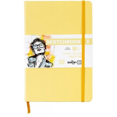 DARWI For You DF80014210002C Carnet Cousu Sketchbook 14x21 cm 140g 80 Feuilles Papier Dessin Blanc Couverture Rigide Jaune Pâle DARWI For You DF80014210002C Carnet Cousu Sketchbook 14x21 cm 140g 80 Feuilles Papier Dessin Blanc Couverture Rigide Jaune Pâle