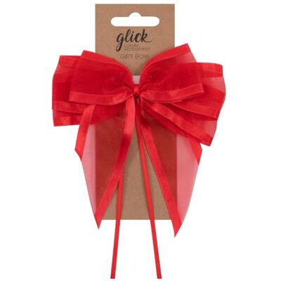 Glick Designer satin kant bandrosett, perfekt som tillbehörsgåvor, 17,5 x 12 cm, röd Glick Designer satin kant bandrosett, perfekt som tillbehörsgåvor, 17,5 x 12 cm, röd