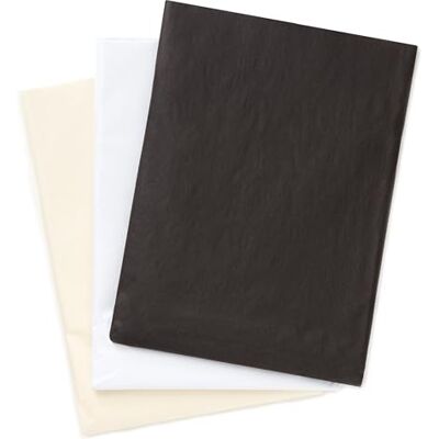 Hallmark White, Black and Ivory Bulk Tissue Paper for Gift Wrapping (120 Sheets) for Gift Bags, Weddings, Graduations, Valentine's Day, Christmas Hallmark White, Black and Ivory Bulk Tissue Paper for Gift Wrapping (120 Sheets) for Gift Bags, Weddings, Graduations, Valentine's Day, Christmas