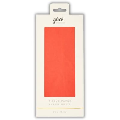 Glick Lyxigt silkespapper, stora ark (x4), perfekt för presentförpackning, 750 x 500 mm, orange Glick Lyxigt silkespapper, stora ark (x4), perfekt för presentförpackning, 750 x 500 mm, orange