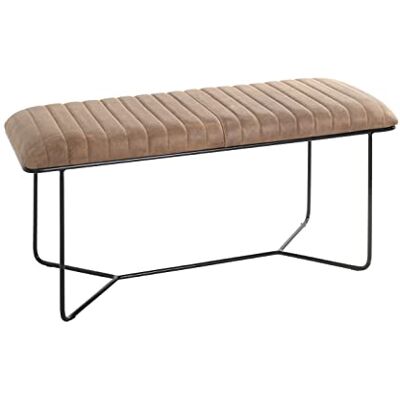 HAKU Bänk brun, svart, Äkta läder, metall Storlek: B 100 cm x H 48 cm x D 38 cm, Stil: Industriell HAKU Bänk brun, svart, Äkta läder, metall Storlek: B 100 cm x H 48 cm x D 38 cm, Stil: Industriell