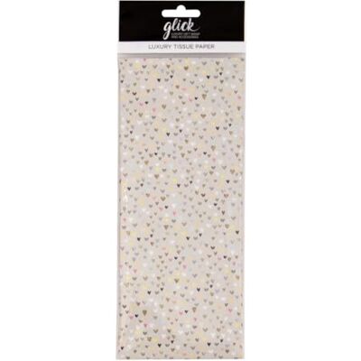 Glick 4 ark med hjärtan silkespapper, 750 mm x 500 cm, för presentförpackning, födelsedag, jul, möhippor, kön avslöjande, tackgåvor Glick 4 ark med hjärtan silkespapper, 750 mm x 500 cm, för presentförpackning, födelsedag, jul, möhippor, kön avslöjande, tackgåvor