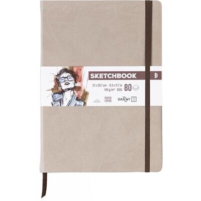 DARWI For You DF80021290004C Carnet Cousu Sketchbook A4 21x29,7 cm 140g 80 Feuilles Papier Dessin Blanc Couverture Rigide Taupe DARWI For You DF80021290004C Carnet Cousu Sketchbook A4 21x29,7 cm 140g 80 Feuilles Papier Dessin Blanc Couverture Rigide Taupe