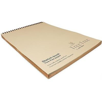 Artway Tree Free bomullsduk skissbok A4 Beige/Buff 250 gsm 20 ark/40 sidor Artway Tree Free bomullsduk skissbok A4 Beige/Buff 250 gsm 20 ark/40 sidor