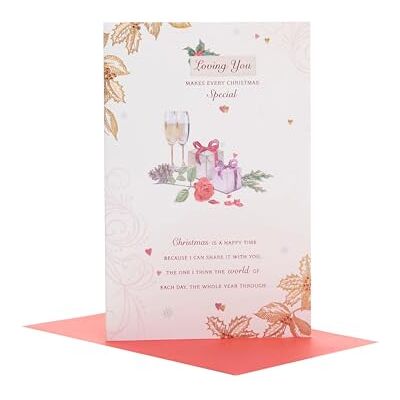 UK Greetings Romantiskt julkort – traditionellt julkort med Lovley vers – julkort för henne – julkort för honom – julklapp UK Greetings Romantiskt julkort – traditionellt julkort med Lovley vers – julkort för henne – julkort för honom – julklapp
