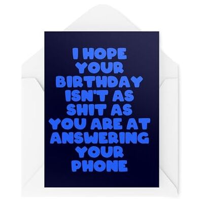 Tongue in Peach Roliga födelsedagskort I Hope Your Birthday Isn't As Sh*t As You Are At Answering Your Phone Tonårskort CBH2001 Tongue in Peach Roliga födelsedagskort I Hope Your Birthday Isn't As Sh*t As You Are At Answering Your Phone Tonårskort CBH2001