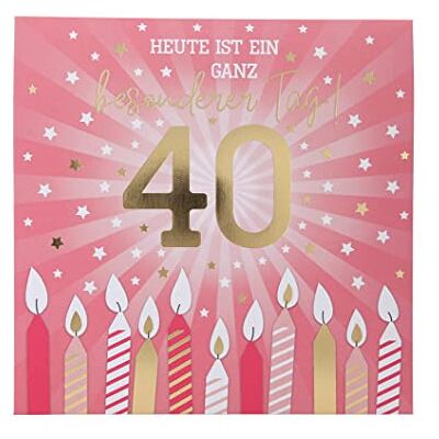 Depesche 0011694-005 popup gratulationskort för 40. Födelsedag vikbart kort med musik, ljuselement och ett originellt ordspråk, födelsedagskort inklusive kuvert, format 15,5 x 15,5 cm Depesche 0011694-005 popup gratulationskort för 40. Födelsedag vikbart kort med musik, ljuselement och ett originellt ordspråk, födelsedagskort inklusive kuvert, format 15,5 x 15,5 cm
