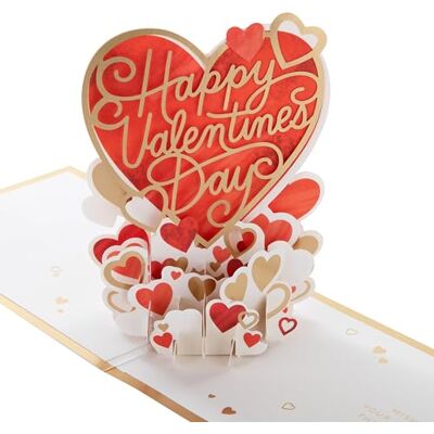 Hallmark alla hjärtans dag, kort, 3D pop-up, hjärtan scen design, alla hjärtans dag, röd, rosa Hallmark alla hjärtans dag, kort, 3D pop-up, hjärtan scen design, alla hjärtans dag, röd, rosa