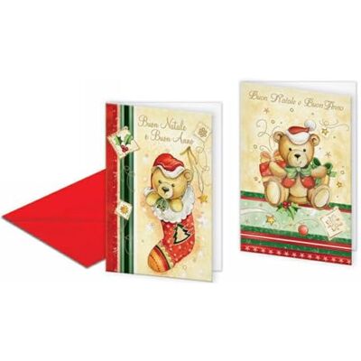 Magicamente Carta 12 x julkort set med 2 julkort, 12 x 18 cm (12 x 18 cm) med gulddekorationer, tillverkade i högkvalitativ kartong, tillverkad i Italien Magicamente Carta 12 x julkort set med 2 julkort, 12 x 18 cm (12 x 18 cm) med gulddekorationer, tillverkade i högkvalitativ kartong, tillverkad i Italien