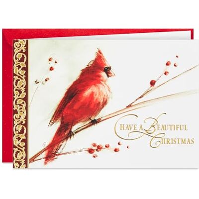 Hallmark förpackade julkort, målad kardinal (40 kort och 40 kuvert) vacker jul Hallmark förpackade julkort, målad kardinal (40 kort och 40 kuvert) vacker jul