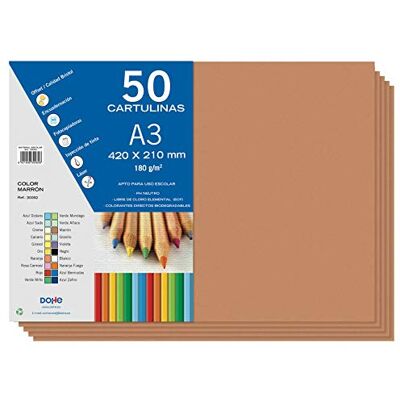 DOHE – kartong 50 ark i A3 – brun DOHE – kartong 50 ark i A3 – brun