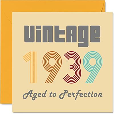 Stuff4 86:e födelsedagskort för män kvinnor – vintage 1939 åldrad till perfektion – 86 födelsedagskort roligt för henne honom, 145 mm x 145 mm födelsedagskort för farfar mormor farmor mormor mormor Stuff4 86:e födelsedagskort för män kvinnor – vintage 1939 åldrad till perfektion – 86 födelsedagskort roligt för henne honom, 145 mm x 145 mm födelsedagskort för farfar mormor farmor mormor mormor