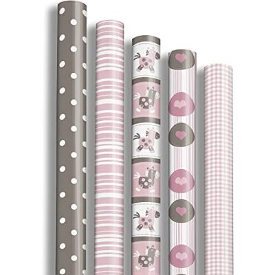 Clairefontaine 201501AMZC Un Carton De 12 Rouleaux De Papier Cadeau Papier Excellia 80g Dimensions : 2x0,70m Motif : Naissance, Rose/Marron, Baby Emballage Cadeau Clairefontaine 201501AMZC Un Carton De 12 Rouleaux De Papier Cadeau Papier Excellia 80g Dimensions : 2x0,70m Motif : Naissance, Rose/Marron, Baby Emballage Cadeau