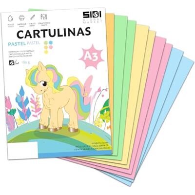 Global Kartong A3 pastell185 g kartong i pastellfärger för hantverk, scrapbooking, bläckstråleskrivare, skola och undervisning – SIDI (pastell, 25 h) Global Kartong A3 pastell185 g kartong i pastellfärger för hantverk, scrapbooking, bläckstråleskrivare, skola och undervisning – SIDI (pastell, 25 h)