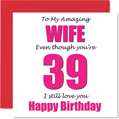 Stuff4 Roliga 39:e födelsedagskort för fru – 39 I Still Love You – grattis på födelsedagskort för fru från make, partner, trettio-nio trettio-nionde fru skämt gåvor, 145 mm x 145 mm hälsningskort för skämthumor Stuff4 Roliga 39:e födelsedagskort för fru – 39 I Still Love You – grattis på födelsedagskort för fru från make, partner, trettio-nio trettio-nionde fru skämt gåvor, 145 mm x 145 mm hälsningskort för skämthumor