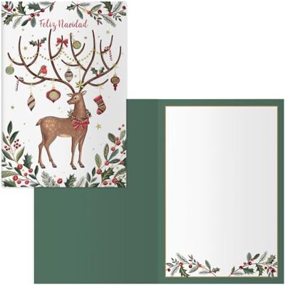 DOHE Jul gratulationskort Pack 6 enheter Storlek: 11,5x17 cm (stängd) Inkluderar kuvert för att lagra kortet Reno-modell DOHE Jul gratulationskort Pack 6 enheter Storlek: 11,5x17 cm (stängd) Inkluderar kuvert för att lagra kortet Reno-modell