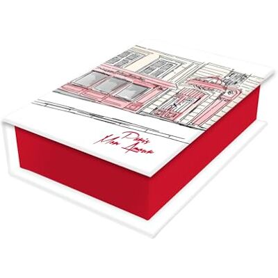 Clairefontaine 812447C en liten multifunktionell rektangulär förvaringslåda i kartong med rött kvarn 9,5 x 6,5 x 3 cm Moulin Rouge Collection 3 bilder, slumpmässig leverans Clairefontaine 812447C en liten multifunktionell rektangulär förvaringslåda i kartong med rött kvarn 9,5 x 6,5 x 3 cm Moulin Rouge Collection 3 bilder, slumpmässig leverans
