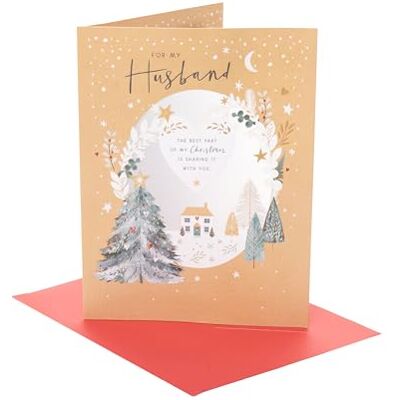 UK Greetings Brittiska hälsningar Julkort för make julklappar honom, pojkar, män hus och träd scen med kuvert 27,5 x 21 cm UK Greetings Brittiska hälsningar Julkort för make julklappar honom, pojkar, män hus och träd scen med kuvert 27,5 x 21 cm