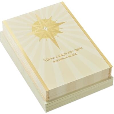 Hallmark Boxed Religious Christmas Cards, Gold Foil Star (40 Cards and 40 Envelopes) Holy Season Blessings Hallmark Boxed Religious Christmas Cards, Gold Foil Star (40 Cards and 40 Envelopes) Holy Season Blessings