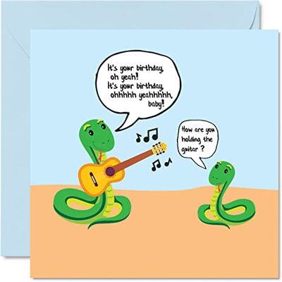 Stuff4 Roligt födelsedagskort för män humor kvinnor – orm spelar gitarr – skämt syster bror födelsedagskort för honom eller henne, 145 mm x 145 mm gratulationskort, dam herr födelsedagskort för mamma pappa moster farbror Stuff4 Roligt födelsedagskort för män humor kvinnor – orm spelar gitarr – skämt syster bror födelsedagskort för honom eller henne, 145 mm x 145 mm gratulationskort, dam herr födelsedagskort för mamma pappa moster farbror