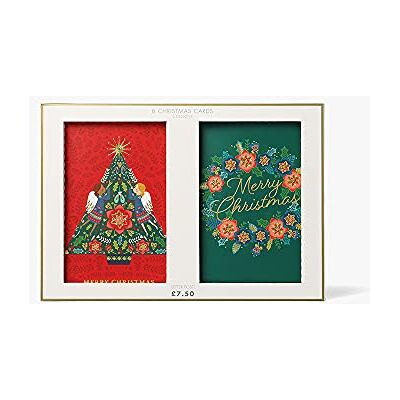 Paperchase Lyxkrans julkort – låda med 8 Paperchase Lyxkrans julkort – låda med 8