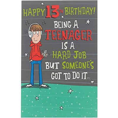 UK Greetings Brittiska hälsningar 13:e födelsedagskort för honom/vän rolig design för tonåringar UK Greetings Brittiska hälsningar 13:e födelsedagskort för honom/vän rolig design för tonåringar