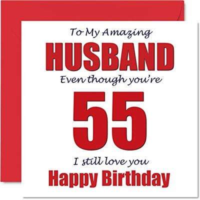 Stuff4 Roliga 55-års födelsedagskort för man – 55 I Still Love You – grattis på födelsedagskort för man från fru partner, femtiofem femte fästman bantergåvor, 145 mm x 145 mm skämt humor gratulationskort Stuff4 Roliga 55-års födelsedagskort för man – 55 I Still Love You – grattis på födelsedagskort för man från fru partner, femtiofem femte fästman bantergåvor, 145 mm x 145 mm skämt humor gratulationskort