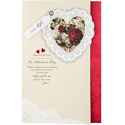 Hallmark Alla hjärtans dag-kort för fru – 3-faldig traditionell design Hallmark Alla hjärtans dag-kort för fru – 3-faldig traditionell design