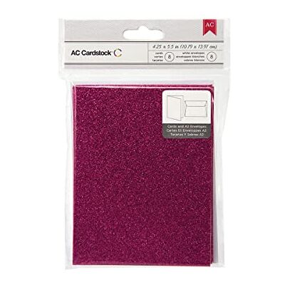 American Crafts Glitterkort och A7-kuvert för scrapbooking, 10 x 14 cm, Taffy American Crafts Glitterkort och A7-kuvert för scrapbooking, 10 x 14 cm, Taffy
