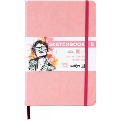 DARWI For You DF80014210009C Carnet Cousu Sketchbook 14x21 cm 140g 80 Feuilles Papier Dessin Blanc Couverture Rigide Rose Pâle DARWI For You DF80014210009C Carnet Cousu Sketchbook 14x21 cm 140g 80 Feuilles Papier Dessin Blanc Couverture Rigide Rose Pâle