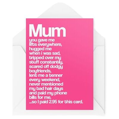 Tongue in Peach Roliga födelsedagskort – kort för mammor – mors dagskort – You Gave Me Lifts Everywhere Hugged Me When I Was Sad – CBH1972 Tongue in Peach Roliga födelsedagskort – kort för mammor – mors dagskort – You Gave Me Lifts Everywhere Hugged Me When I Was Sad – CBH1972