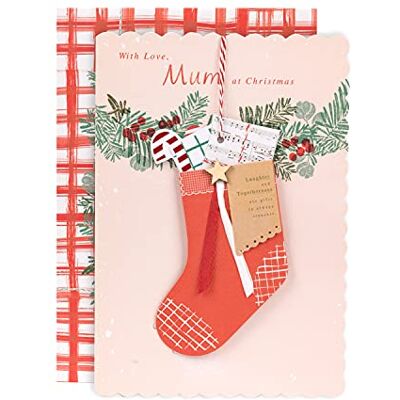 Hallmark Julkort för mamma från – med avtagbar strumpa minnessak Hallmark Julkort för mamma från – med avtagbar strumpa minnessak