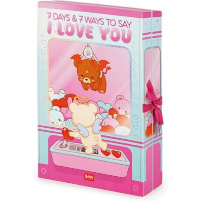 LEGAMI – låda med 7 överraskningar – 7 dagar och 7 sätt att säga I Love You, med UV-lackdetaljer, presentidé LEGAMI – låda med 7 överraskningar – 7 dagar och 7 sätt att säga I Love You, med UV-lackdetaljer, presentidé