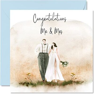 Stuff4 Bröllopskort till brud och brudgum – grattis herr & fru – Happy Wedding Day kort Grattis, grattis välgjort precis gifta kort, 145 mm x 145 mm bröllop gratulationskort för par Stuff4 Bröllopskort till brud och brudgum – grattis herr & fru – Happy Wedding Day kort Grattis, grattis välgjort precis gifta kort, 145 mm x 145 mm bröllop gratulationskort för par