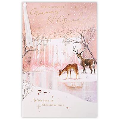Clintons : Deers By Snowy Lake Scene Granny & Grandad julkort, flerfärgad, 155 x 235, 1170781 Clintons : Deers By Snowy Lake Scene Granny & Grandad julkort, flerfärgad, 155 x 235, 1170781