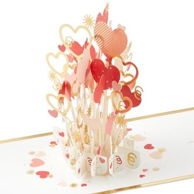 Hallmark Alla hjärtans dag-kort, Alla hjärtans dagskort, 3D & pop-up blommor, hjärtan, ballonger, röd, vit, rosa Hallmark Alla hjärtans dag-kort, Alla hjärtans dagskort, 3D & pop-up blommor, hjärtan, ballonger, röd, vit, rosa
