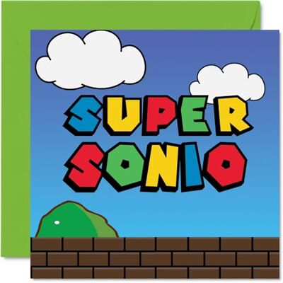Stuff4 Födelsedagskort till son – Super Sonio – roligt grattis på födelsedagskort till son från mamma pappa, son födelsedagspresenter, 145 mm x 145 mm skämt gratulationskort för män honom Stuff4 Födelsedagskort till son – Super Sonio – roligt grattis på födelsedagskort till son från mamma pappa, son födelsedagspresenter, 145 mm x 145 mm skämt gratulationskort för män honom