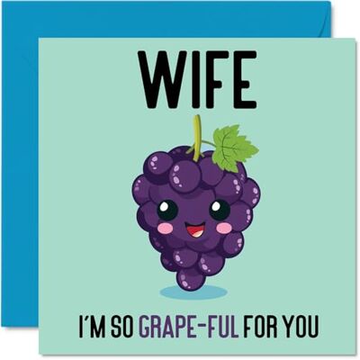 Stuff4 Födelsedagskort till fru – grape-Ful – roligt grattis på födelsedagskort för fru från make, fru födelsedagspresenter, 145 mm x 145 mm skämt gratulationskort för kvinnor henne Stuff4 Födelsedagskort till fru – grape-Ful – roligt grattis på födelsedagskort för fru från make, fru födelsedagspresenter, 145 mm x 145 mm skämt gratulationskort för kvinnor henne