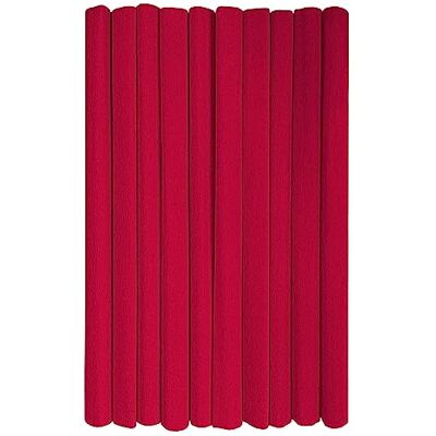 Interdruk – Crêpepapper Rullar för Barns DIY och Dekorationer Paket med 10 rullar (50 cm x 200 cm, 28 g/m2) – 08 mörkröd Interdruk – Crêpepapper Rullar för Barns DIY och Dekorationer Paket med 10 rullar (50 cm x 200 cm, 28 g/m2) – 08 mörkröd