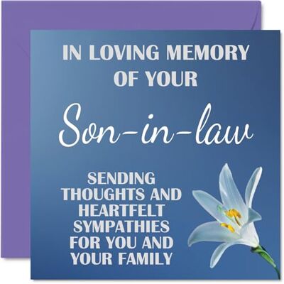 Stuff4 Sympatikort – In Loving Memory Of Your Svärson Card – Sorry-kort för vuxna, 145 mm x 145 mm Condolences Thinking of You-kort, blomsympati gratulationskort Stuff4 Sympatikort – In Loving Memory Of Your Svärson Card – Sorry-kort för vuxna, 145 mm x 145 mm Condolences Thinking of You-kort, blomsympati gratulationskort
