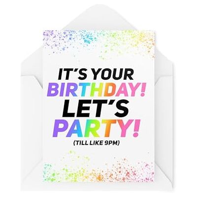 Tongue in Peach Födelsedagskort It's Your Birthday Let's Party Till Like 21:00 Early Night Card Roliga födelsedagskort CBH2007 Tongue in Peach Födelsedagskort It's Your Birthday Let's Party Till Like 21:00 Early Night Card Roliga födelsedagskort CBH2007