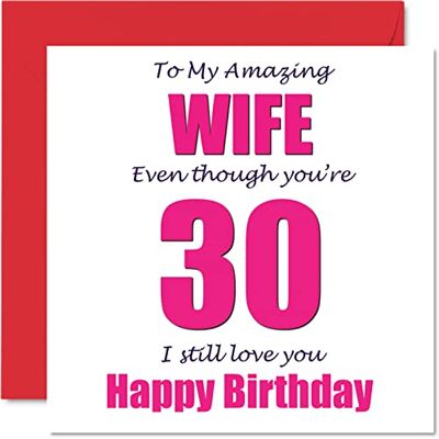 Stuff4 Roliga 30-årsfödelsedagskort för fru – 30 I Still Love You – grattis på födelsedagskort för fru från make, partner, trettioåtta fru skämt födelsedagspresenter, 145 mm x 145 mm skämt humor gratulationskort Stuff4 Roliga 30-årsfödelsedagskort för fru – 30 I Still Love You – grattis på födelsedagskort för fru från make, partner, trettioåtta fru skämt födelsedagspresenter, 145 mm x 145 mm skämt humor gratulationskort