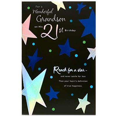 UK Greetings Barnbarn 21-födelsedagskort födelsedagskort för honom Härligt meddelande inuti UK Greetings Barnbarn 21-födelsedagskort födelsedagskort för honom Härligt meddelande inuti