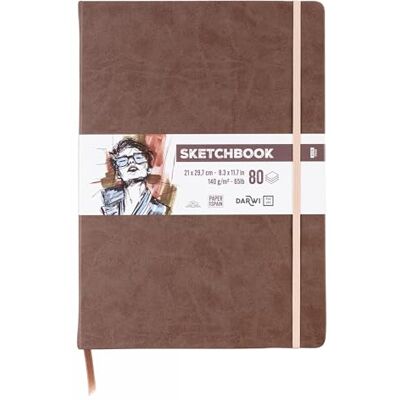 DARWI For You DF80021290006C Carnet Cousu Sketchbook A4 21x29,7 cm 140g 80 Feuilles Papier Dessin Blanc Couverture Rigide Brun DARWI For You DF80021290006C Carnet Cousu Sketchbook A4 21x29,7 cm 140g 80 Feuilles Papier Dessin Blanc Couverture Rigide Brun
