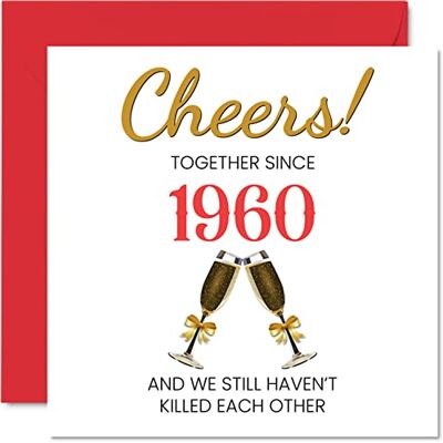 Stuff4 Roligt 62-årsjubileumskort för make fru Together Since 1960 Happy 62:a bröllopsdagskort för partner, I Love You presenter, 145 mm x 145 mm gratulationskort för sextio-sekunders årsdagar Stuff4 Roligt 62-årsjubileumskort för make fru Together Since 1960 Happy 62:a bröllopsdagskort för partner, I Love You presenter, 145 mm x 145 mm gratulationskort för sextio-sekunders årsdagar