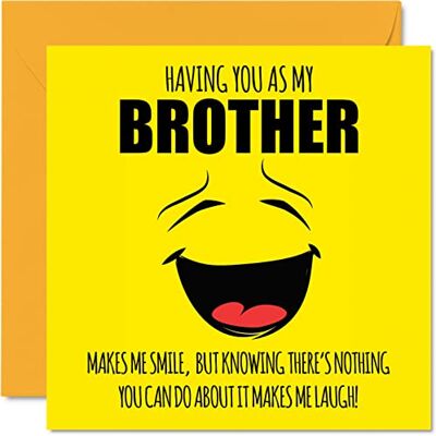 Stuff4 Roliga födelsedagskort för bror – Make Me Smile – skämt grattis på födelsedagen-kort för bror från syster, bror Banter födelsedagspresenter, 145 mm x 145 mm syskon gratulationskort present till bror Stuff4 Roliga födelsedagskort för bror – Make Me Smile – skämt grattis på födelsedagen-kort för bror från syster, bror Banter födelsedagspresenter, 145 mm x 145 mm syskon gratulationskort present till bror